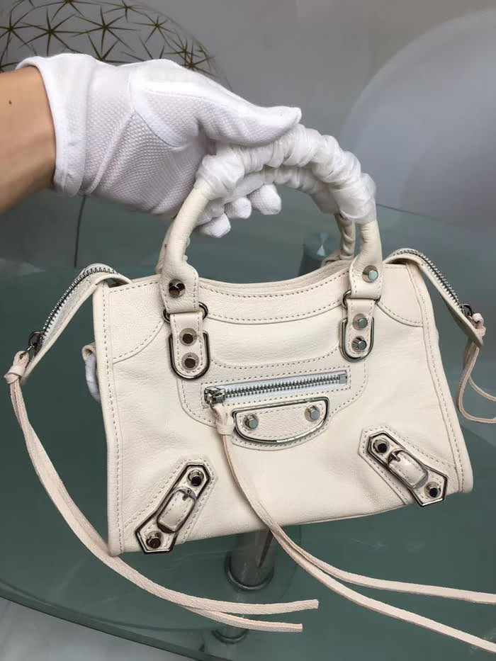 BALENCIAG巴黎世家 機車包 山羊皮銀邊款 原單品質 經典代表作機車包 手提肩背斜挎包  BL1347